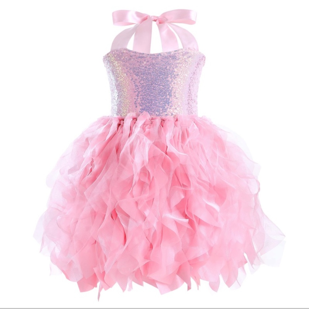 Pink Sequin Kids Formal Dress